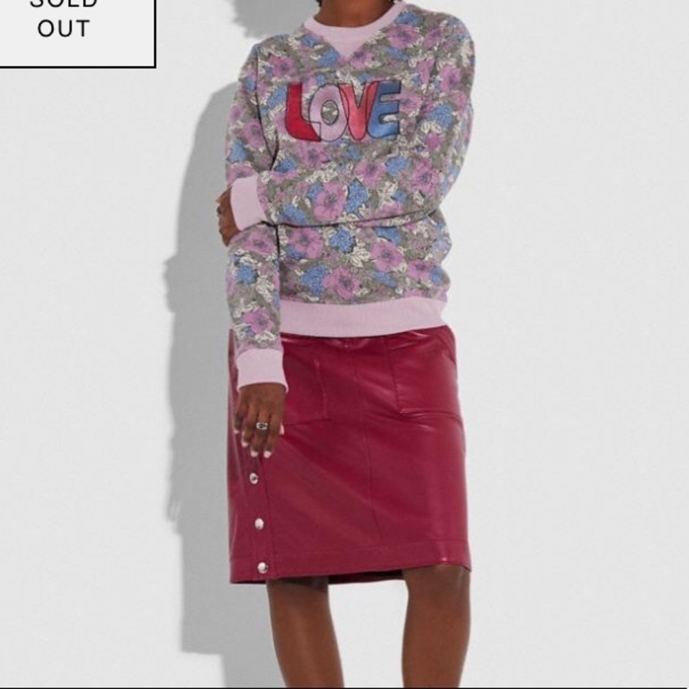 NEW Coach Love Flower Pullover Sweatshirt